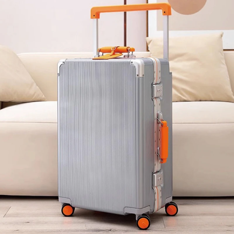 حقيبة أمتعة بإطار من الألومنيوم مقاس 20/24/26/28 بوصة مع مقبض تلسكوبي واسع وتصميم فصل رطب وجاف للرحلة #6