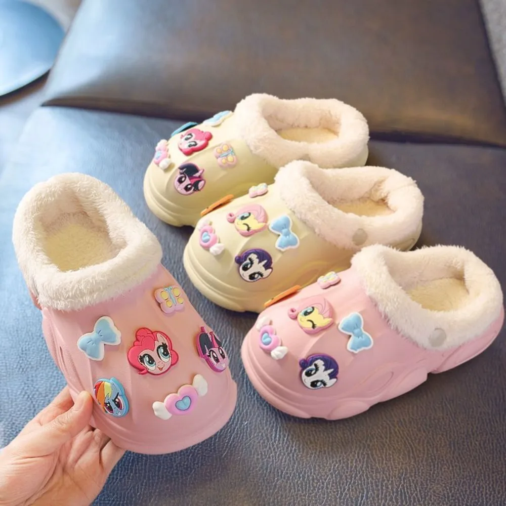 My Little Pony Cotton Slippers Winter Home Indoor Warm Non-slip Waterproof Comfortable Slippers Cartoon Cute Cotton Slipper gift