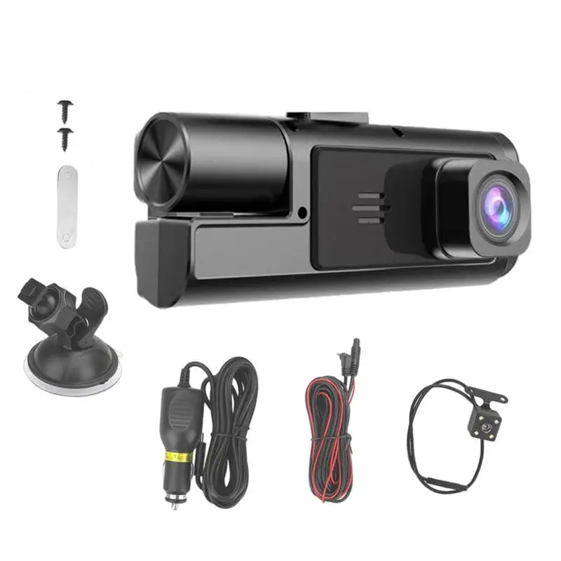 

Dash Camera Car On-Dash Mounted Cameras 1080P Video Recorder System With Smart Lens Auto Monitor 3 Channel For Driving Trip
