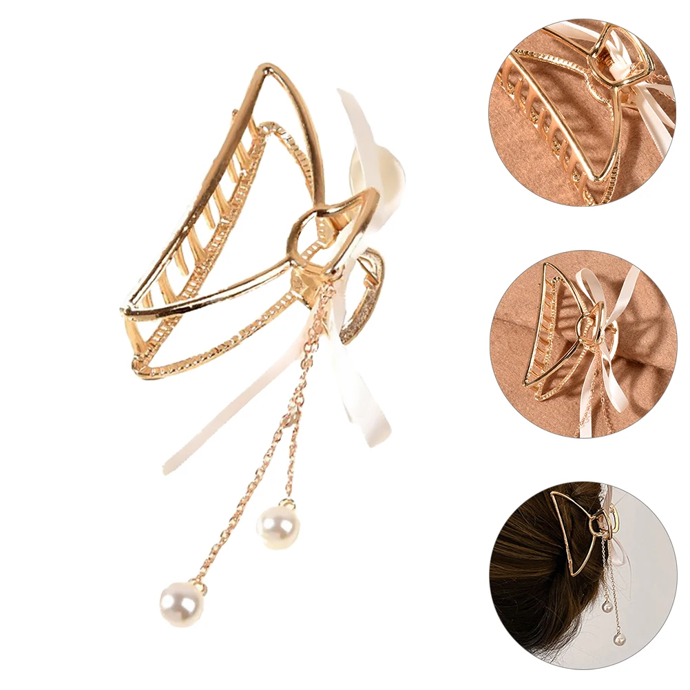 

Pearl Tassel Claw Clip Hair Accessories Alloy Material Headdress Women Girls Jaw Barrette Hairgrip Styling Aid Lightweight