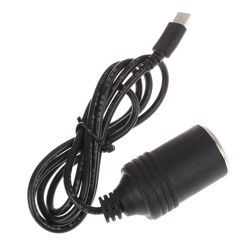 

NEW USB C PD Type C Male to 12V Car Cigarette lighter Socket Female Step Up Cable for Driving Recorder GPS E-Dog Car Fan