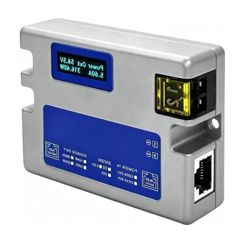 Lightning Surge Protection 10KV For Starlink 10Gbe Industrial POE Injector With OLED Display 48-57V Input DC