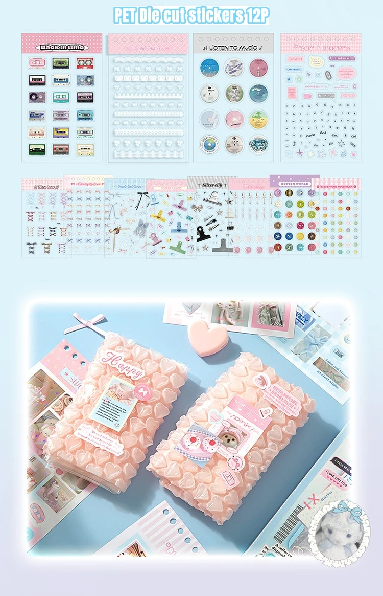 32-Page Element Sticker Book- Ultimate Korean Cute Sticker Collection for KPOP Toploader Deco, Planner Decor, Journaling & More