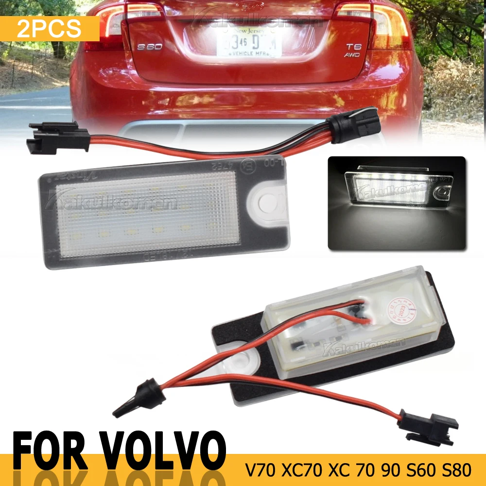 12 فولت زينون الأبيض OEM صالح كامل لوحة ترخيص LED ضوء لفولفو V70 2001-2007 XC70 XC 70 90 S60 S80 سيارة التصميم رقم مصباح
