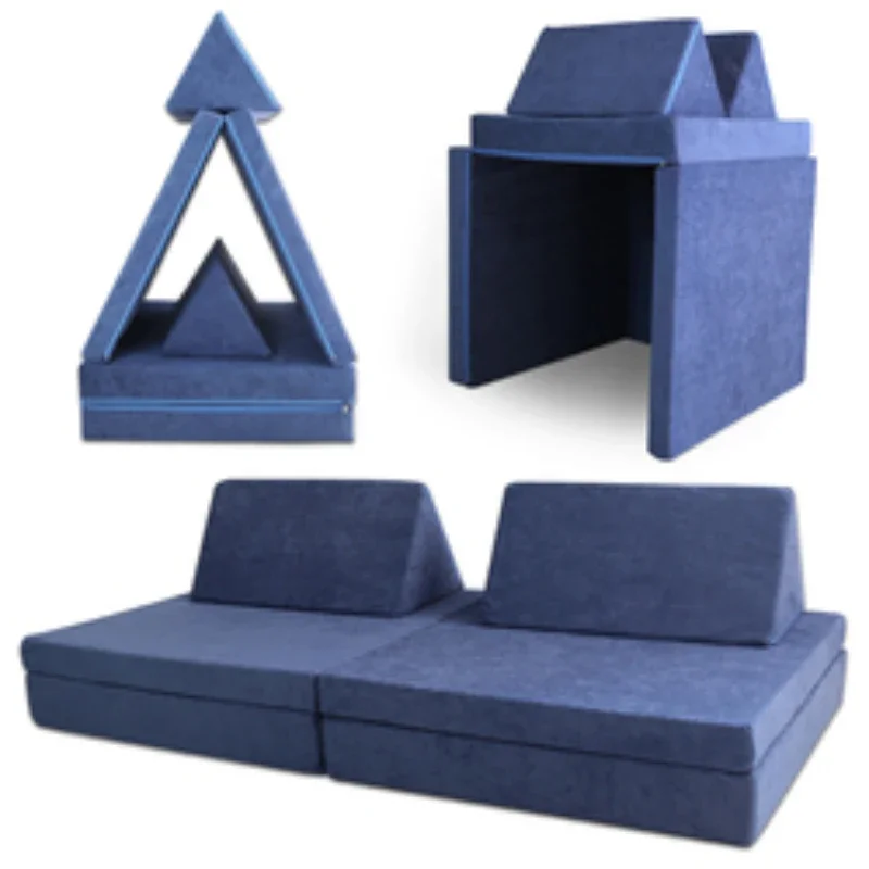 Multi-function Kids Play Couch With 2 Triangle Pillows Nugget Couch Living Room Furniture Children Play Sofa