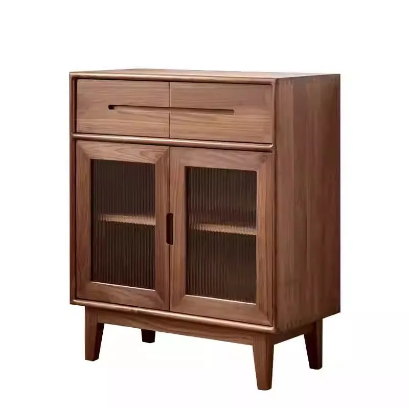 

Боковой шкаф из цельного дерева, современный простой шкаф для хранения вещей, маленькая квартира, гостиная, чайный шкаф