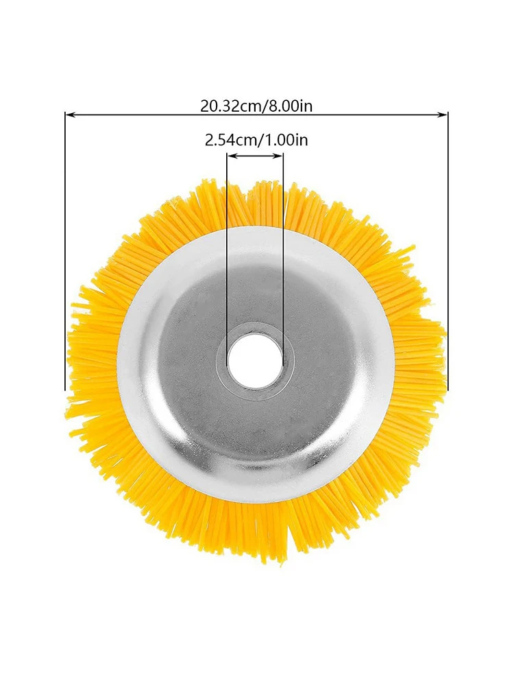 8 Inch Weed Brush Cutter Head Lawn Mower Universal Grass Trimmer Head Nylon Wire Wheel Rotary Weed Brush for Garden Lawnmower