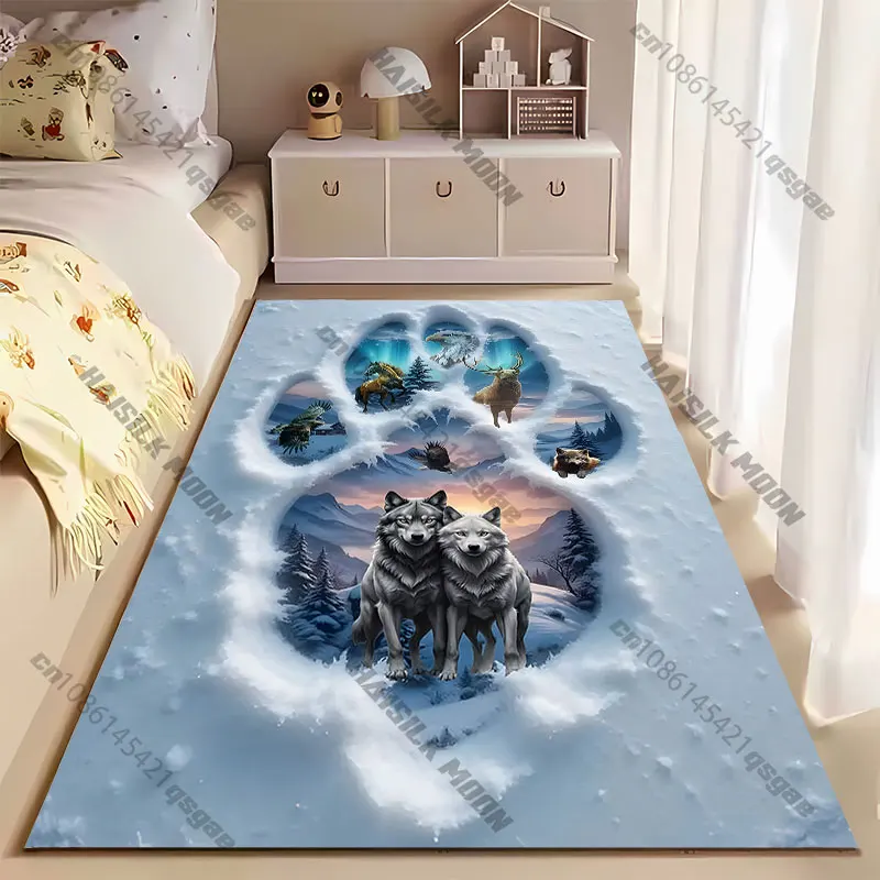 Nature wildlife harmony and spirit carpet Yoga living room room decor children's crawling mat doormat area rug games mat
