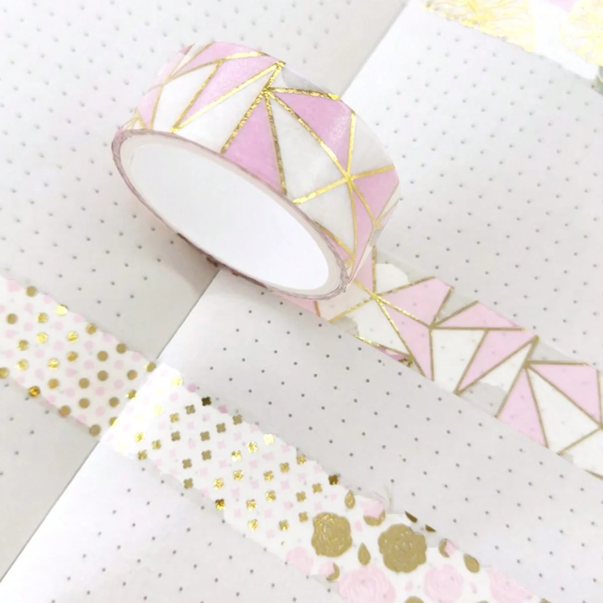 7ロール、クリエイティブな金箔紙和紙テープ、ノート、フォトフレーム、ギフトボックスの装飾に最適、絶妙なギフト