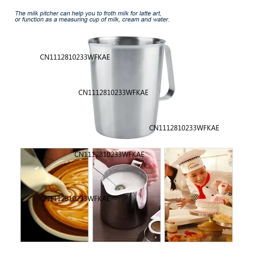 2000ml Large Stainless Steel Measuring Cup Mug Milk Frothing Pitcher Jug for Latte Coffee Art Frothing Cup