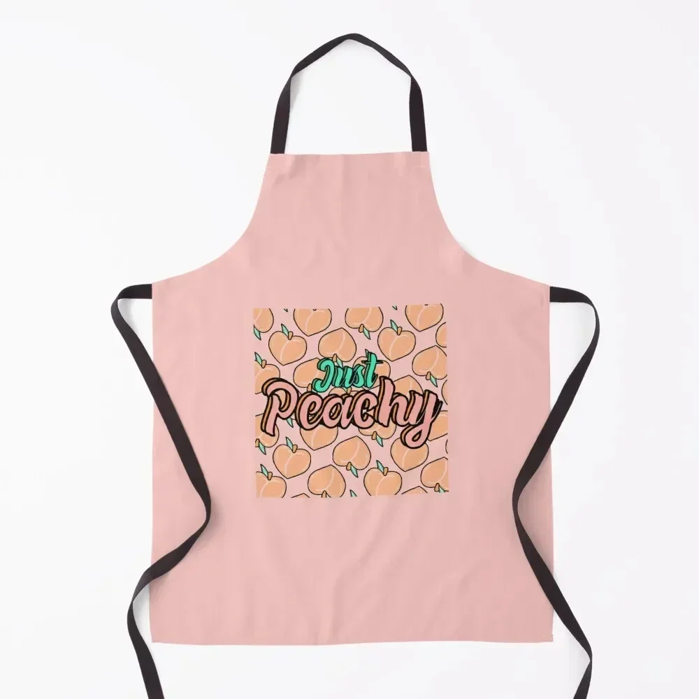 

‘Just Peachy’ Peach Text Art Apron Men kitchen Kitchen Women Women Kitchen For Women Apron