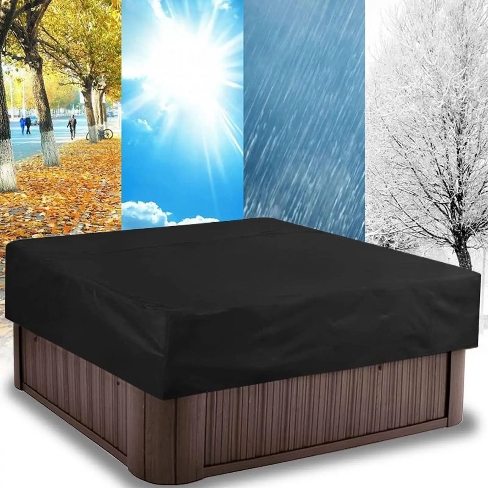 

Hot Tub Covers Heavy Duty Square UV Protection Replacement Square Spa Covers For Outdoor Garden Backyard Deck Poolside