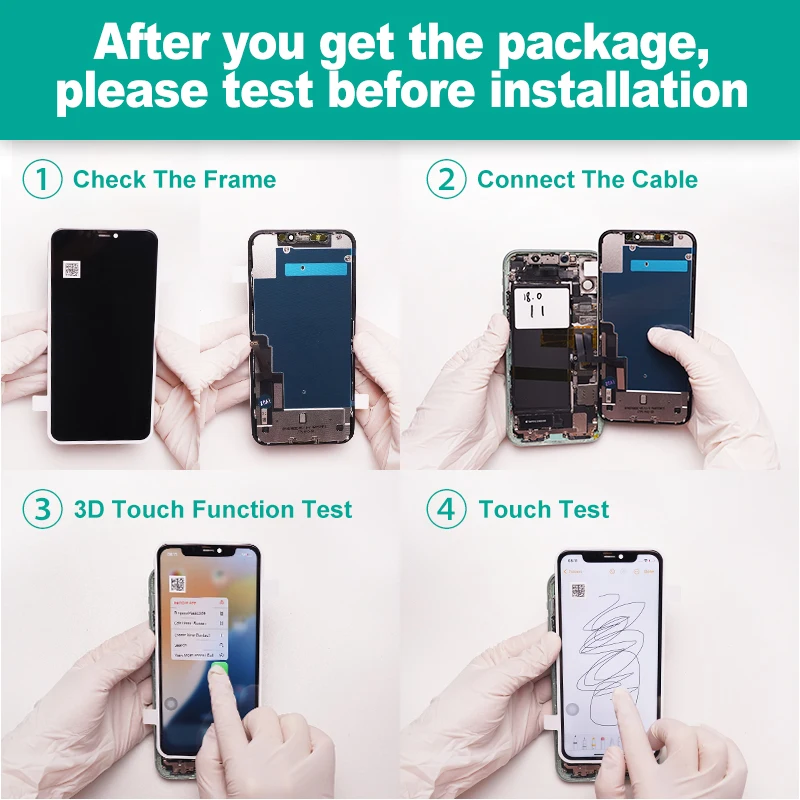 AMOLED Für iPhone Serie Display Für iPhone 12 15 14 13 11 LCD Bildschirm Mit True Tone 3D Touch Für iPhone XS MAX LCD Großhandel – Detail 5