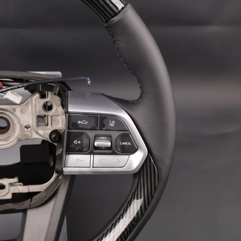 For Toyota all  models, universal modified steering wheel, carbon fiber pattern genuine leather multifunctional