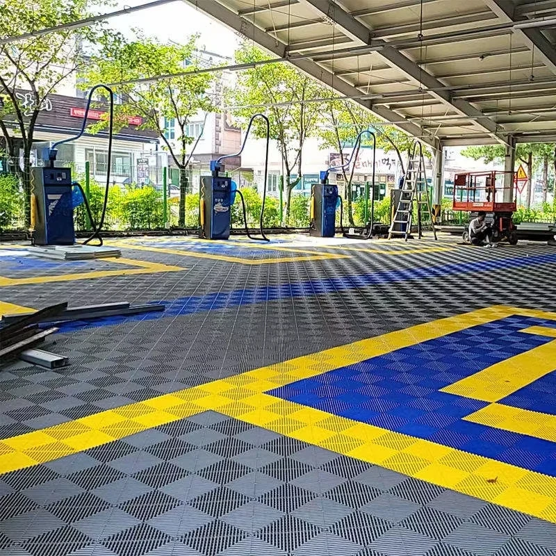 Tiles for Floor Pp Plastic Garage Slab Click Locked Outdoor Interlock Modular Car Wash Shop Garage Floor Tiles Carpets