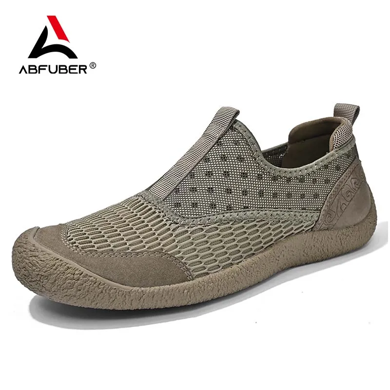 Summer Outdoor Men Sneakers Breathable Slip On Loafers Waterproof Walking Zapatos Men Casual Shoes Antiskid Mesh Men Shoes