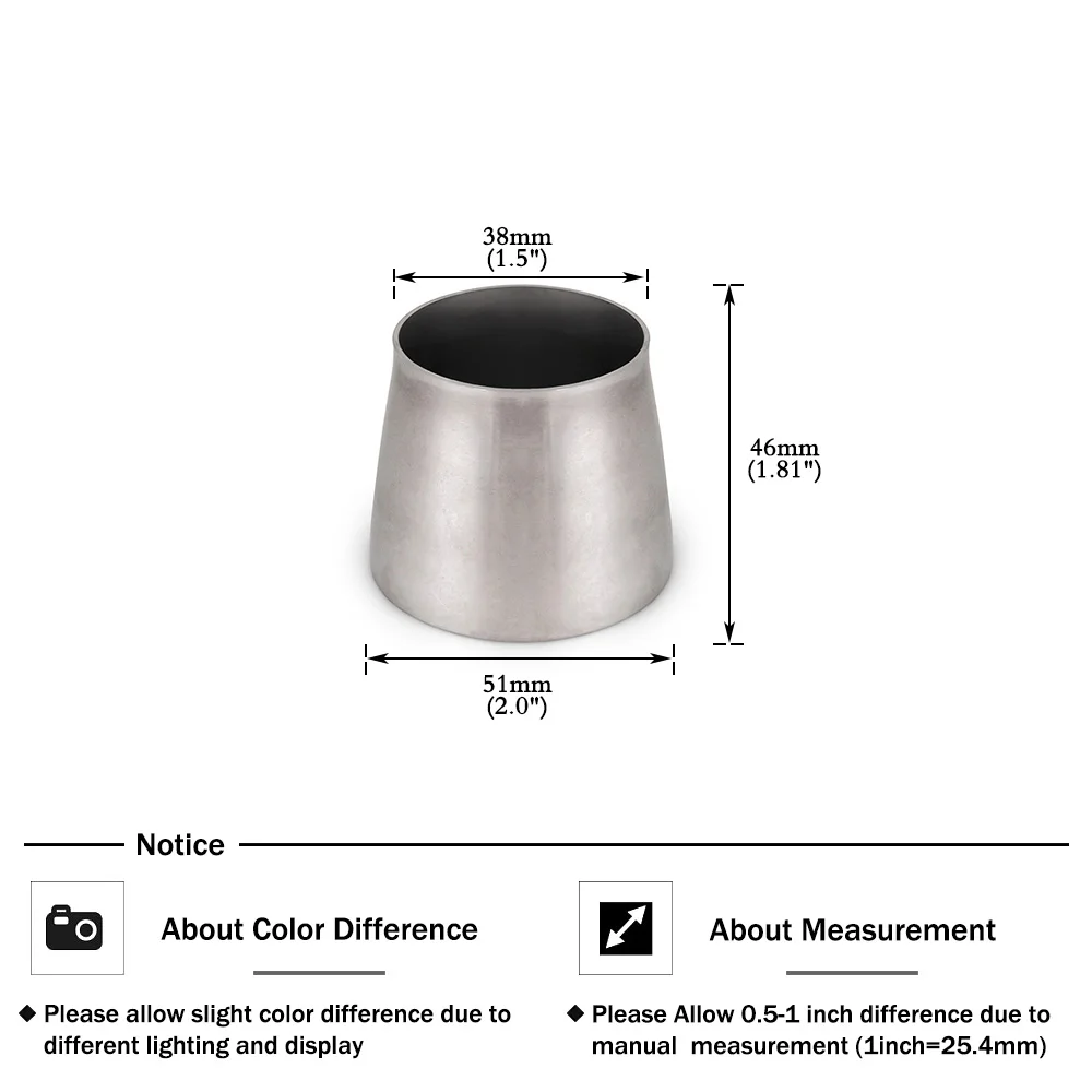 

Stainless Steel 201 Weldable Exhaust Reducer Adapter Pipe 38mm-51mm,51mm-63mm,63mm-76mm Connector