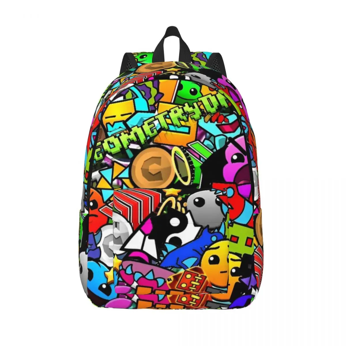 

Geometry Dash Video Game Lover Backpack for Boy Girl Kids Student School Book Bags Daypack Preschool Kindergarten Bag Sports