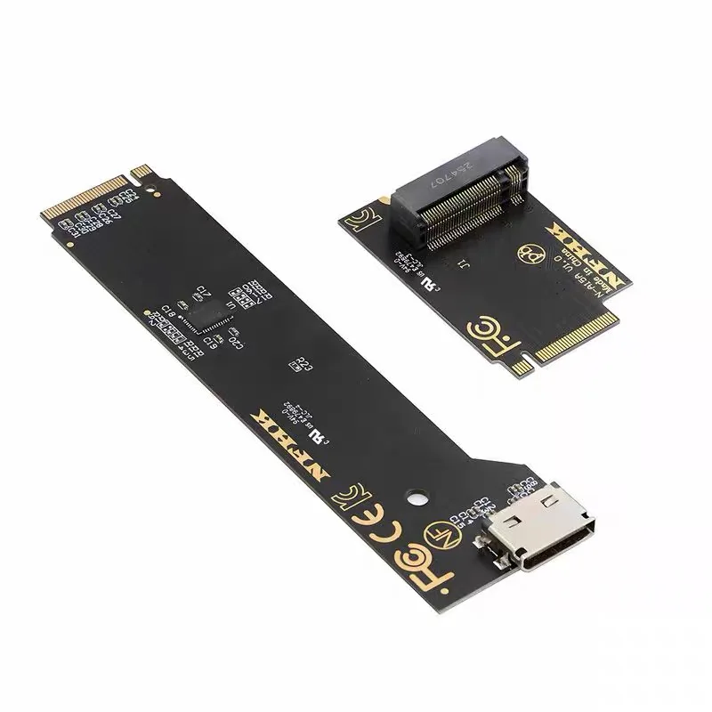 2280 PCI-E5.0 4.0 M.2 M-key NVME to Oculink SFF-8612 SFF-8611 & SSD Host Adapter with for NUC15 Pro Mini PC Computer Tall Type N