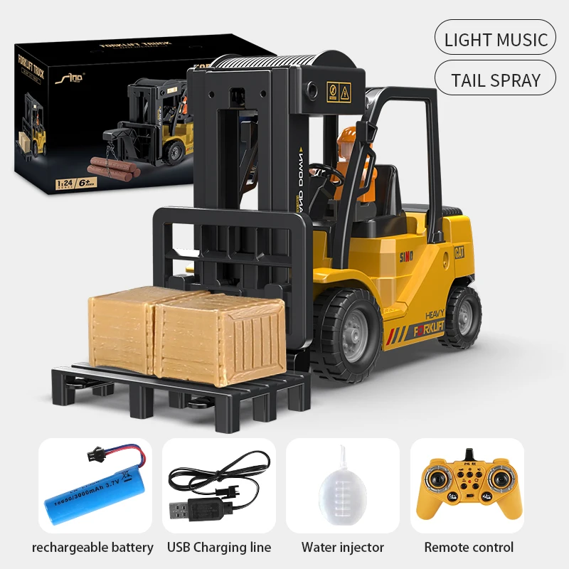 BigShu 1:24 9CH RC Bulldozer LKW Auto Crawler Typ Legierung Schaufel Technik Gabelstapler Schwerer Bagger Kinderspielzeug Geschenke für Kinder 8