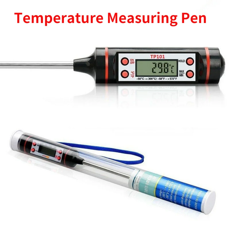 Stainless Steel Pen Thermometer Air Conditioner Outlet Temperature Measuring Pen Automobile Air Conditioner Maintenance Food