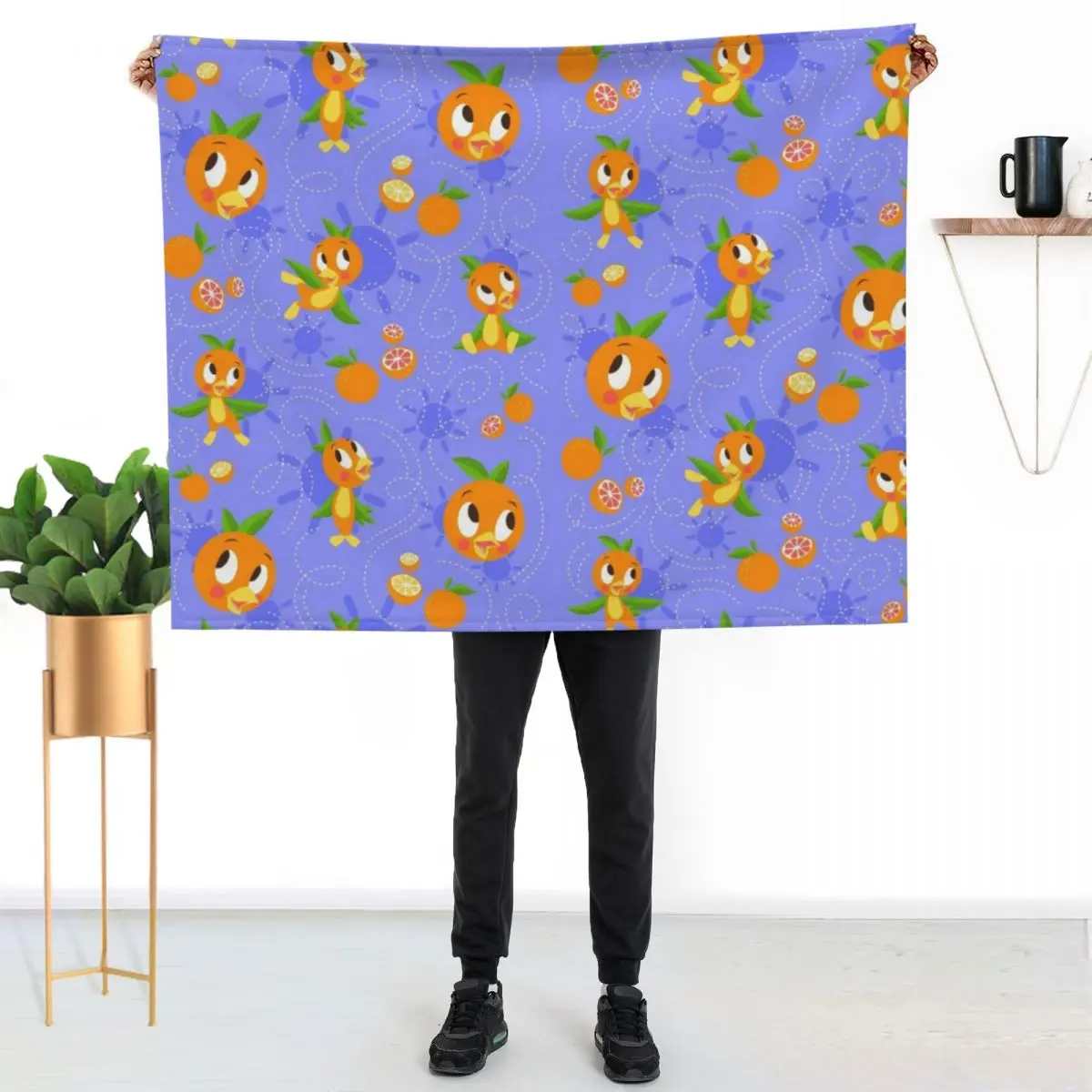Orange Bird Passholder Logo (periwinkle) Throw Blanket Warm Accent Blanket for Living Room Decoration
