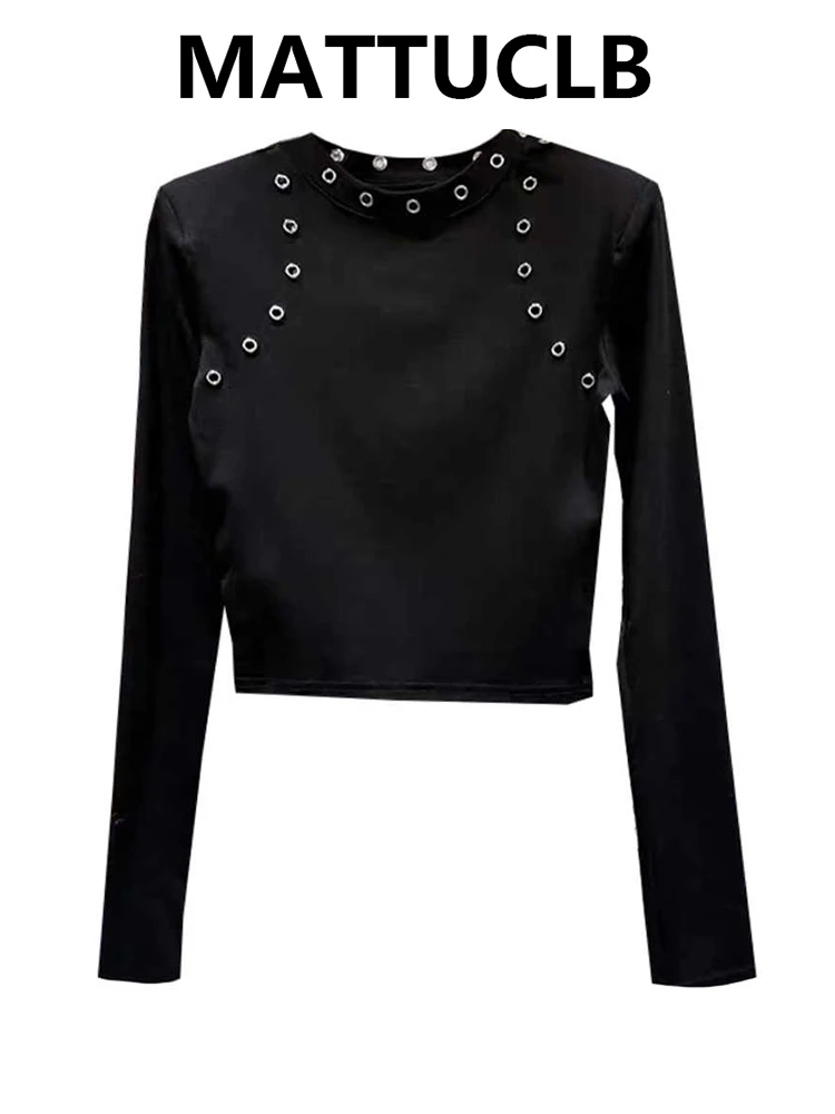 

Весенние женские укороченные топы в стиле киберпанк Y2k в стиле Харадзюку, футболки с длинными рукавами Goblin Core Coquette Gyaru Dark Academia Tees High Street