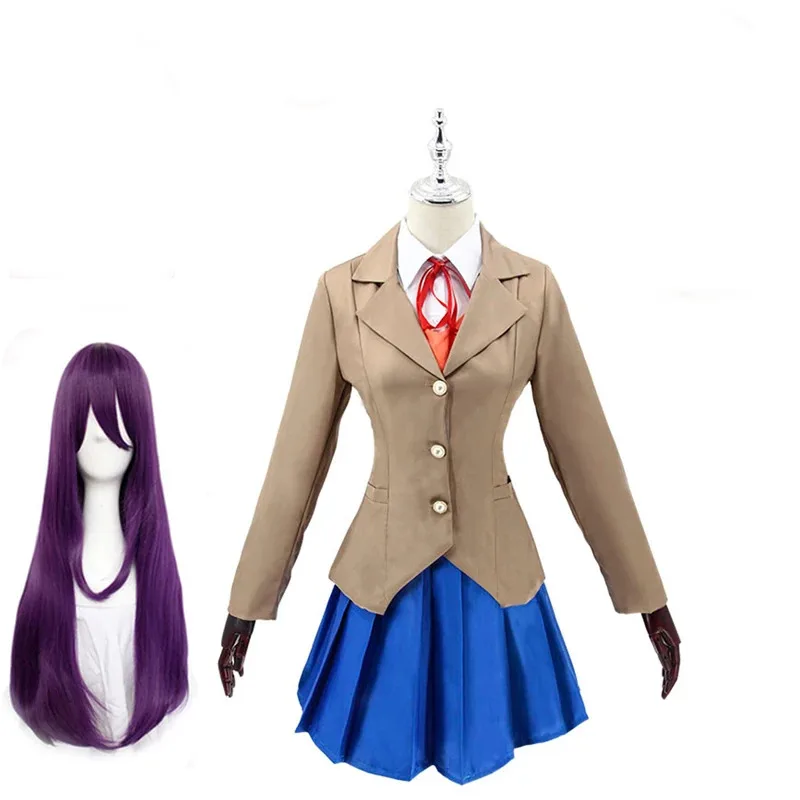 Anime Doki Doki Letterature Club Monika Cosplay Sayori Yuri Natsuki Costume Cosplay Uniforme da donna scolastica