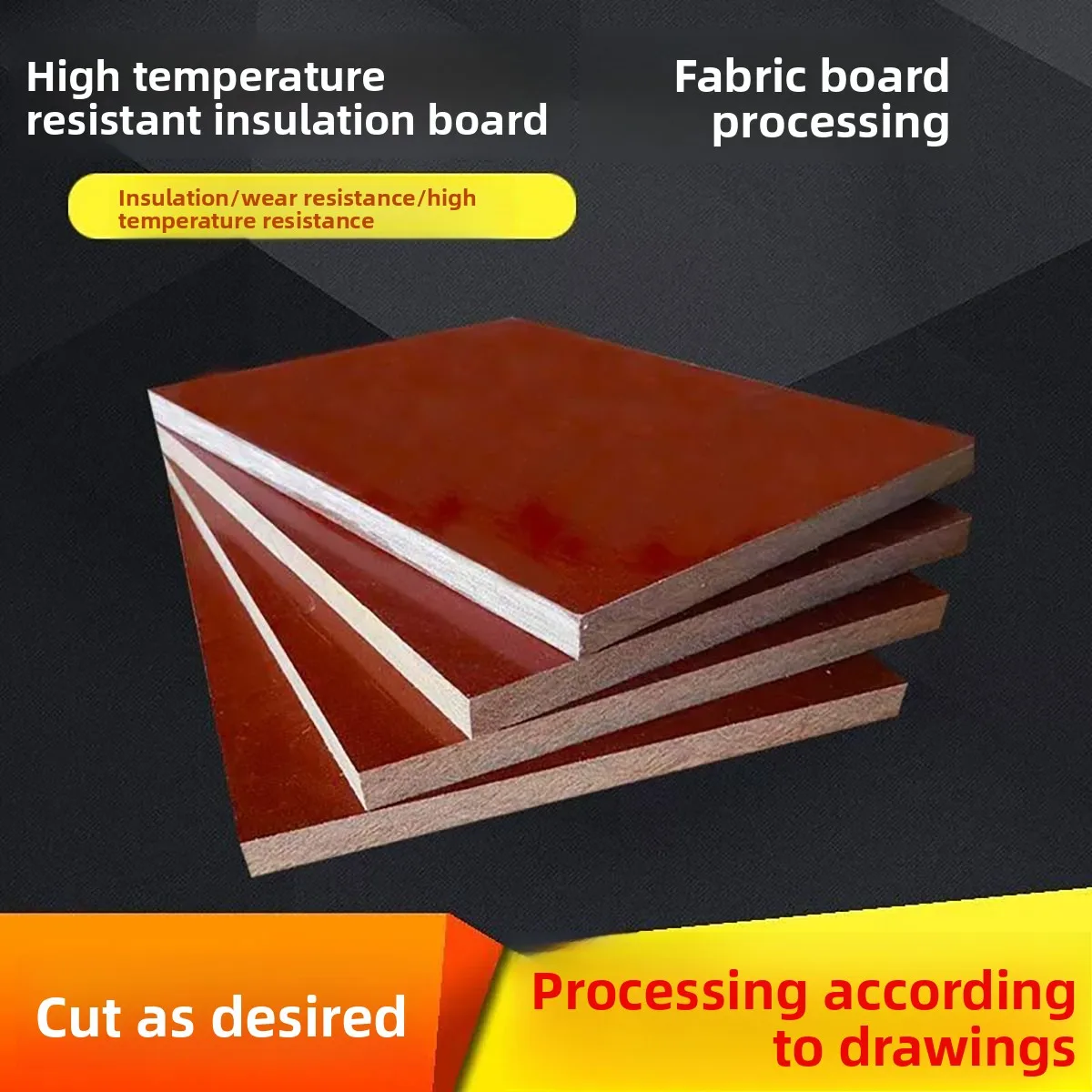 Thick 2/3/4-50mm Phenolic Bakelite Sheet  Electric Wood Insulation Plate Phenolic Resin Board Plate Composite Cutting Processing