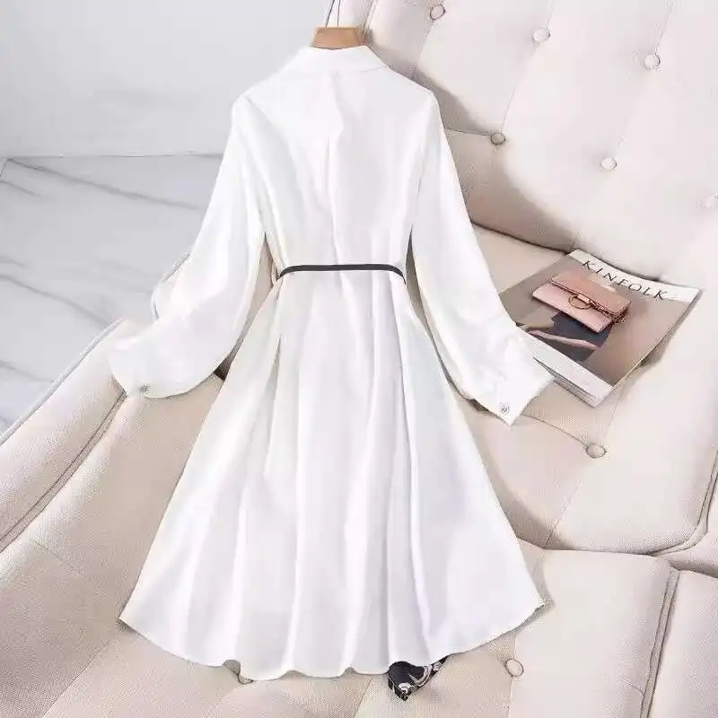 Robe chemise en viande pour femmes, vêtements de grande taille, Styles fins, moyens et longs, couverture de petite sœur grasse, nouvelle collection