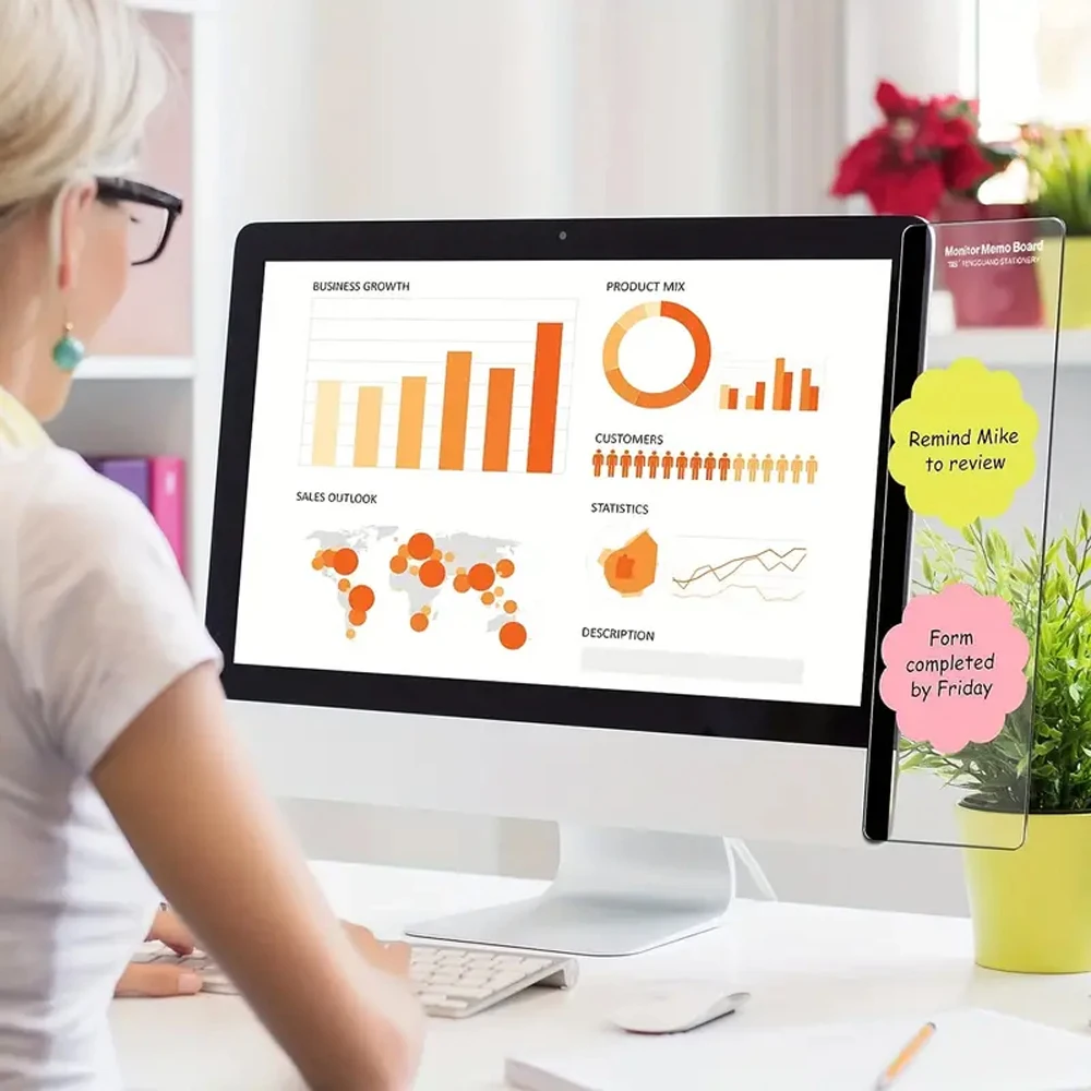 اليمين اليسار رصد مذكرة مجلس مكتب الملحقات الكمبيوتر لزجة ملاحظة كليب شاشة الكمبيوتر رسالة مجلس اللوازم المكتبية