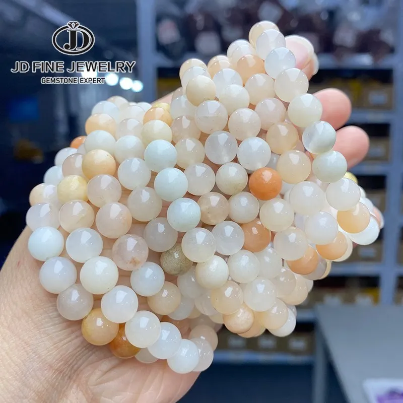Bracelets en perles de jade aventurine rose naturel JD pour femmes, bijoux de méditation énergétique de yoga, perles rondes élastiques, cadeau