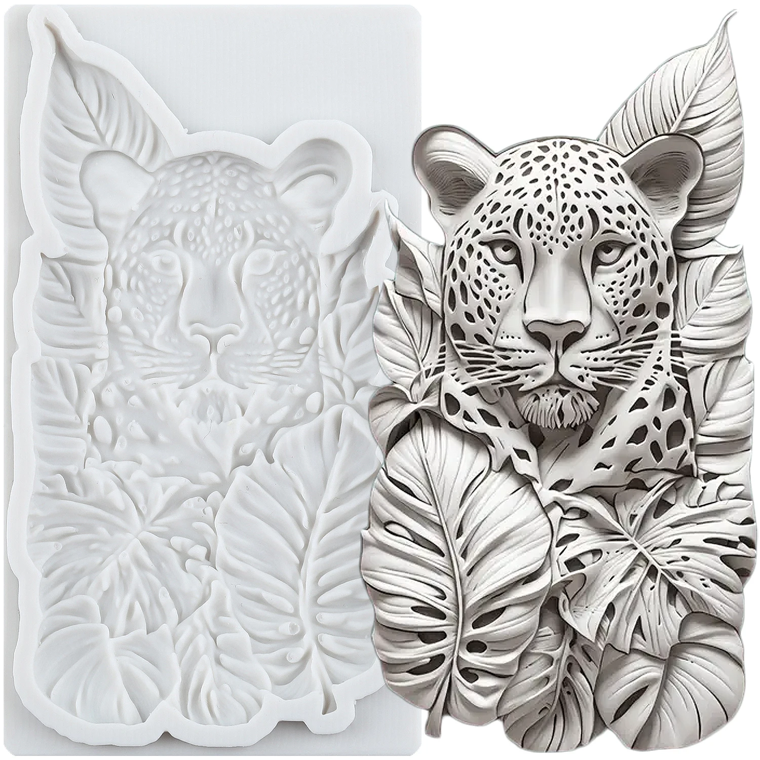 Leopard Silicone Molds Tropical Leaf Fondant Cake Decorating Tools Cupcake Topper Candy Sugar Craft Gum Paste Polymer Clay
