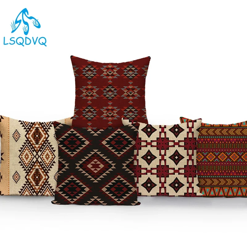 Polyester Decorative Throw Pillows Case Boho Bohemian Style Geometric Sofa Home Cushion Cover for Living Room Funda Cojines