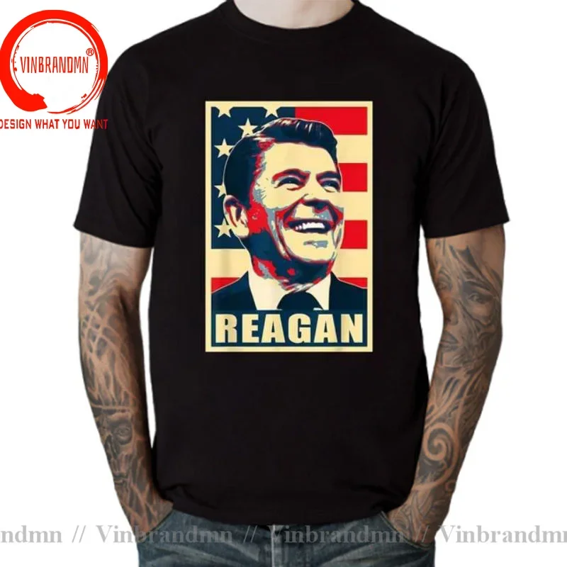 History & Politics President Reagan Conservative American Republica Propaganda Poster T shirt USA Flag Democrat Tshirt