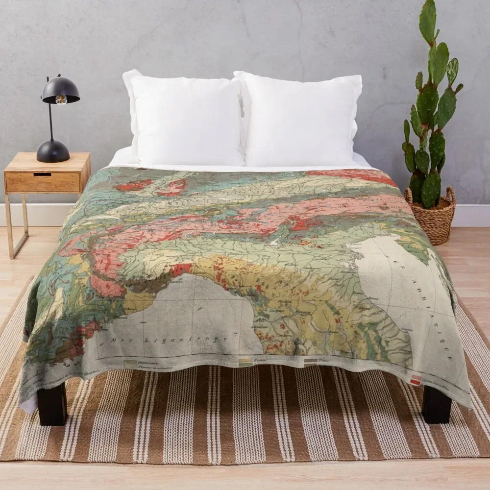 

Vintage Alps Geology Map (1921) Vintage Swiss Mountain Range Geologic Atlas Throw Blanket