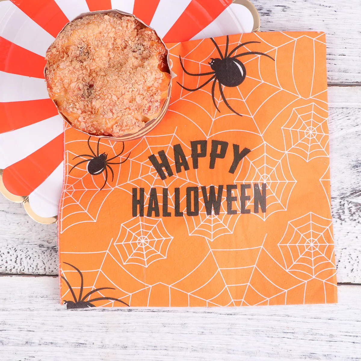 

20pcs Disposable Paper Napkins Halloween Party Supplies Colorful Safe Material Design Premium Quality Spider