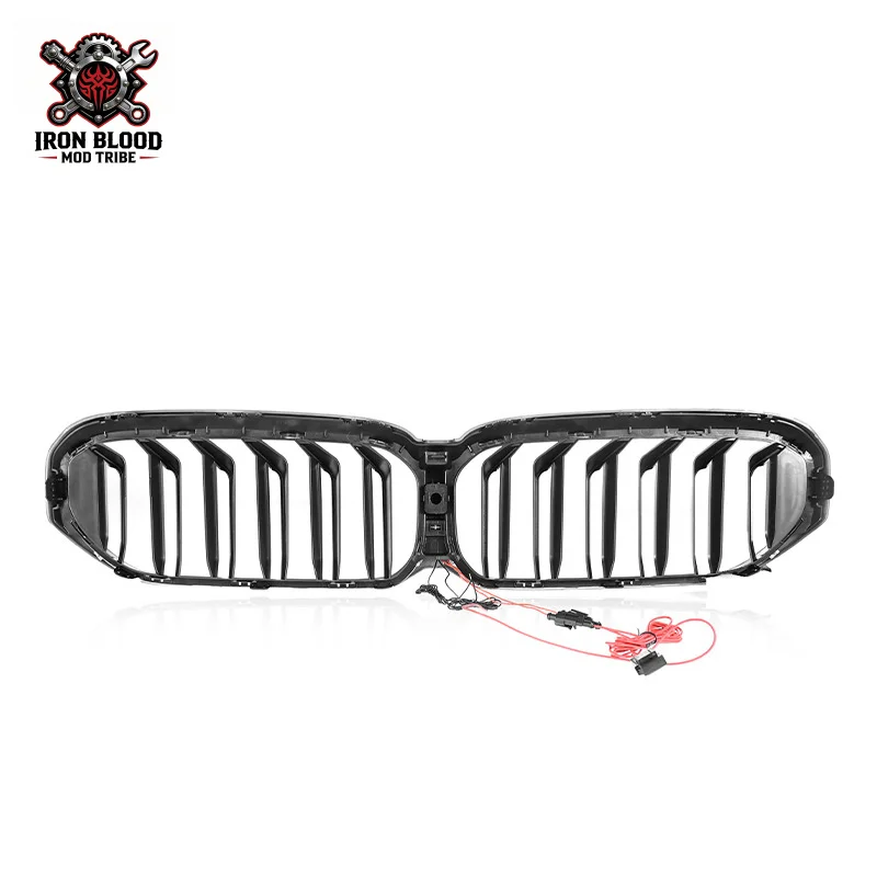 Suitable for 2021-2024 BMW 5 Series G30 - Grille Modification Glossy Black Luminous Mid-Grid
