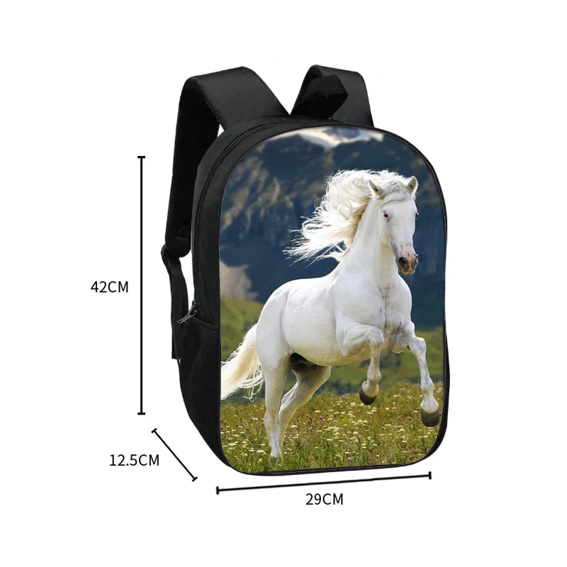 

Elegant Horse Print Backpack Men Shoulder Bag for Travel Women Rucksack Children School Bags for Teenager Boys Girls Book Bag