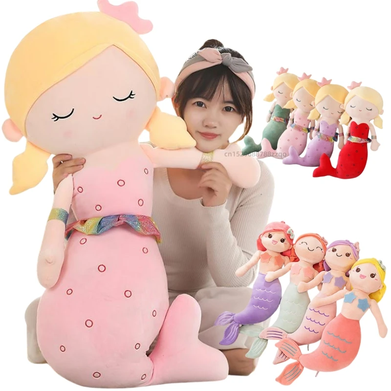 Jouets en peluche sirène Kawaii pour filles, oreiller animal doux, poupées princesse en peluche, cadeaux d'anniversaire et de Noël, dessin animé drôle