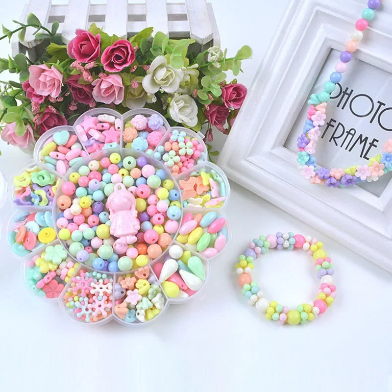 Jouet de perles créatif pour enfants, bricolage, avec ensemble d'accessoires entier, jouets éducatifs artisanaux faits à la main pour enfants filles, cadeaux et cadeaux