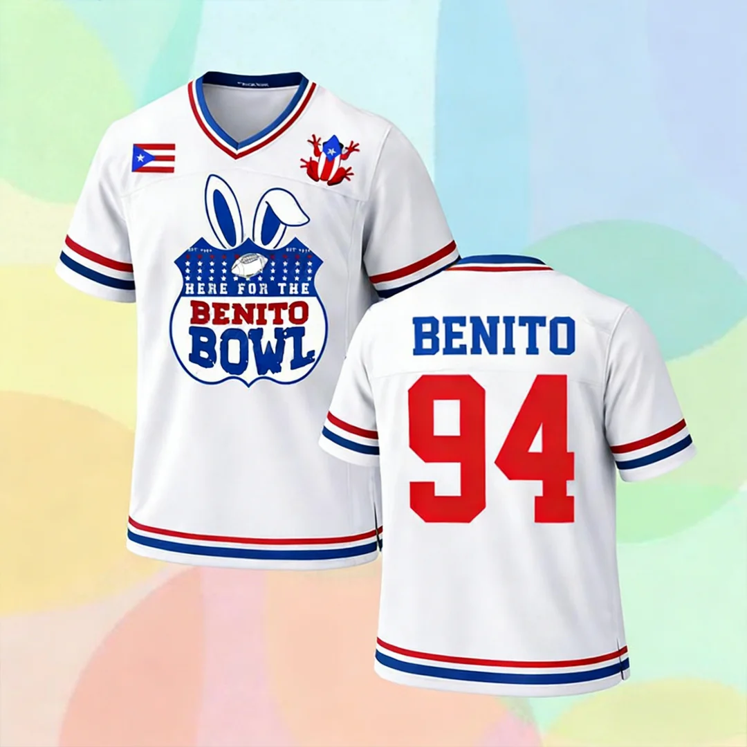 

Футболка для пляжного серфинга Benito 94Rugby, футболка с V-образным вырезом, подарок для фанатов, мужская и женская летняя модная уличная футболка в стиле американского футбола