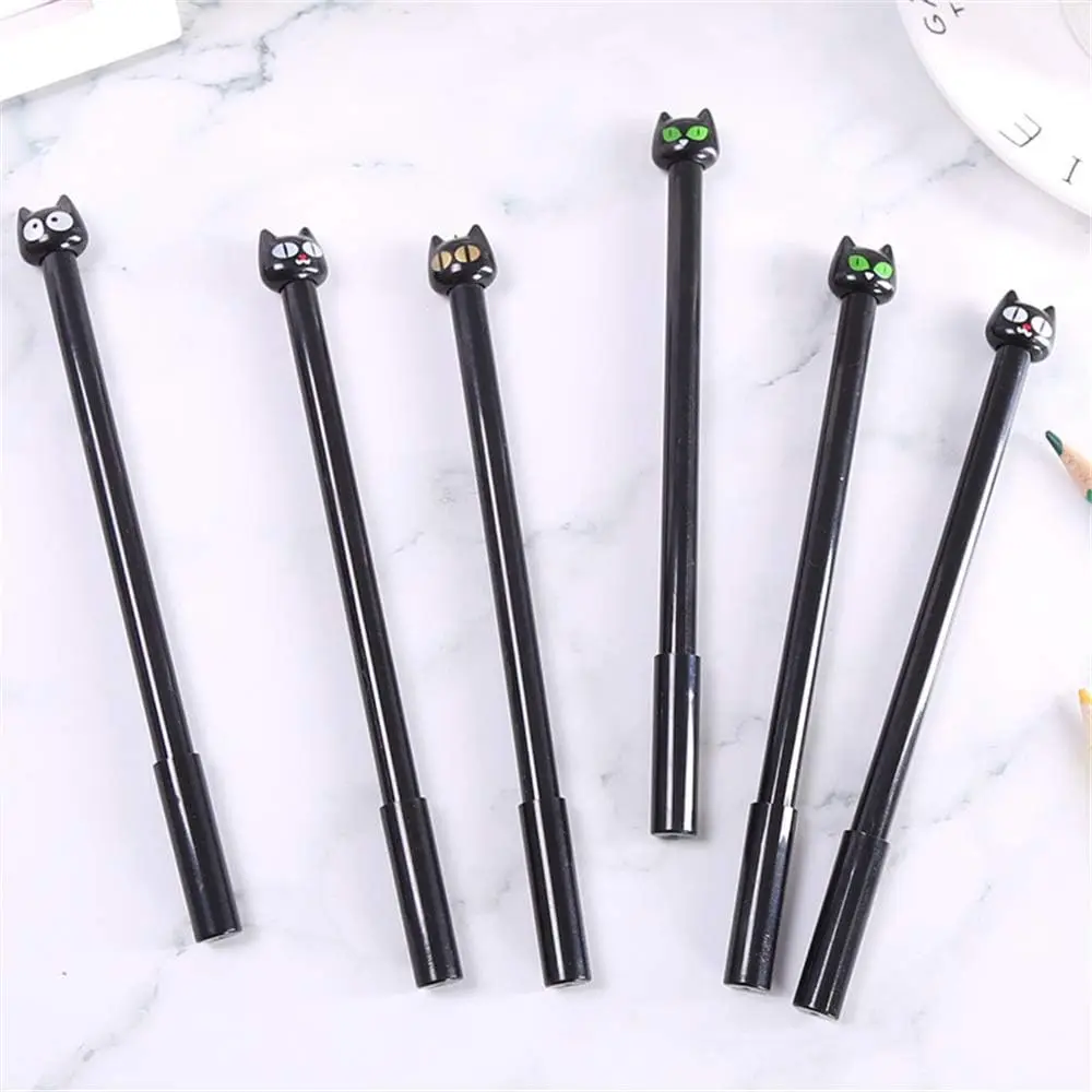 24pcs Wholesale Mysterious black cat shaped gel pen school office supplies writing stationery Back to school