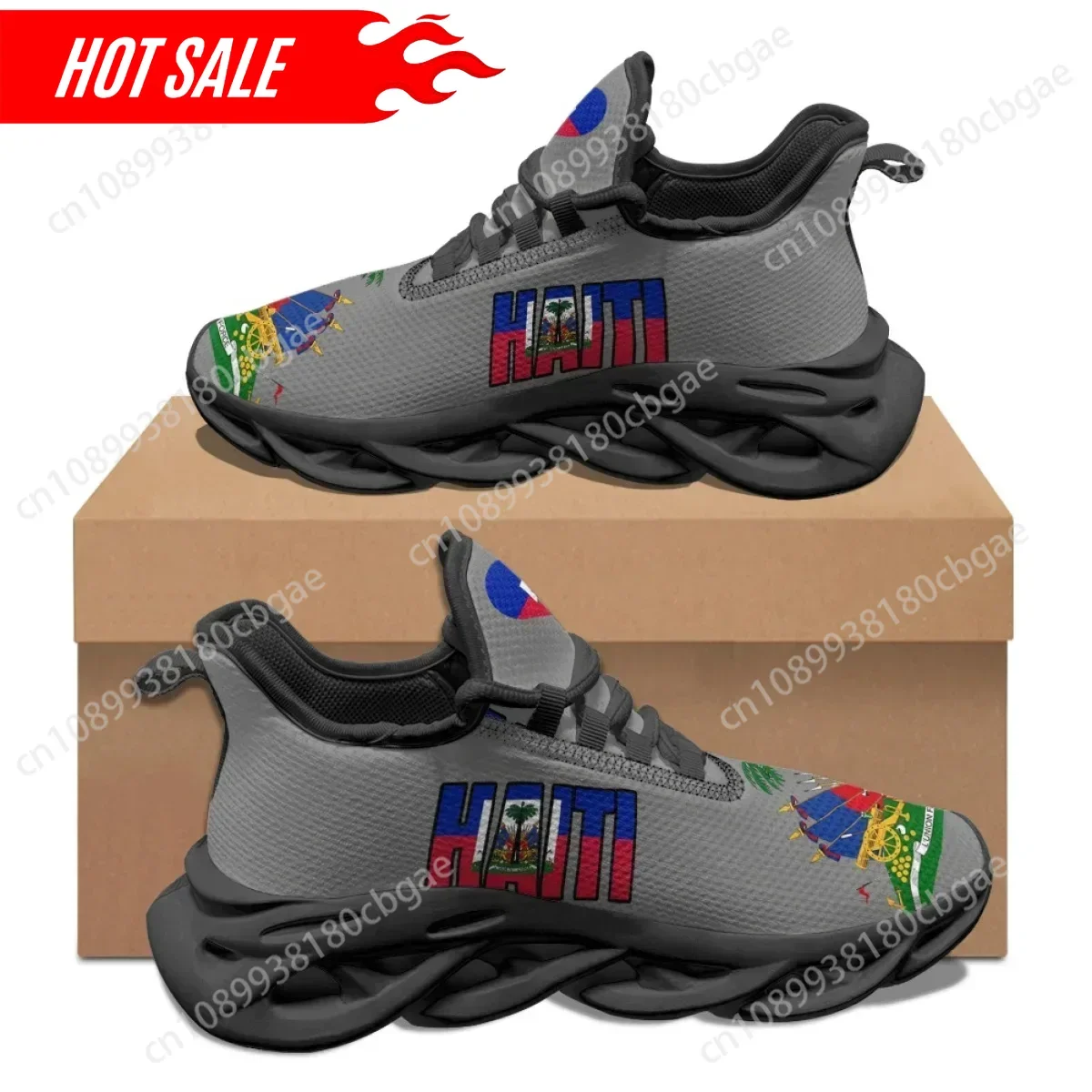 Sports Shoes Haiti National Pattern Wear-resistant Platform Walking Flat Shoes for Women Travel Round Toe Zapatillas Erkek 2025