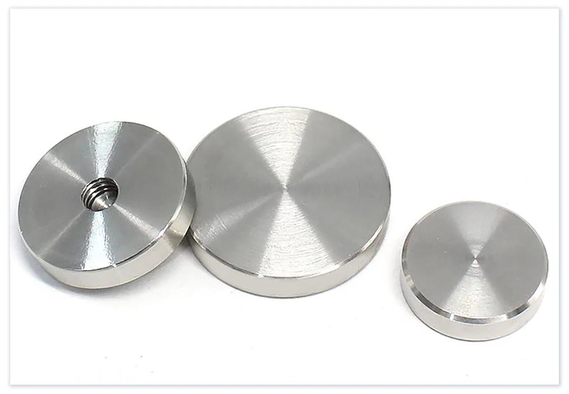 

304 Stainless Steel Blind Hole Advertising Nail Nut M3~M12 Thin Flat Decorative Glass Fixed Round Nut OD10~80mm