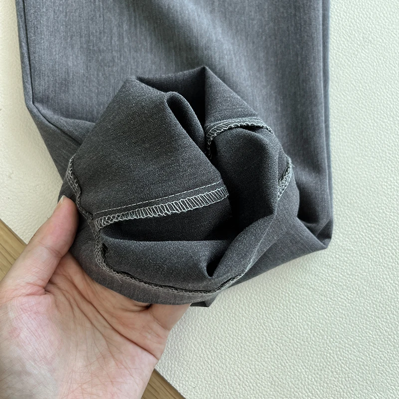 بنطلون رسمي بخصر مرتفع وساق مستقيمة، سروال كاجوال للنساء، موضة الخريف، نمط عملي أنيق، بنطلون متعدد الاستخدامات يمنح مظهراً نح... #5