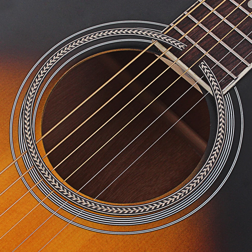 

9Pcs Superior Quality Guitar Rosette Curved Strips Sound Hole Decals for Folk Guitar 107.5mm