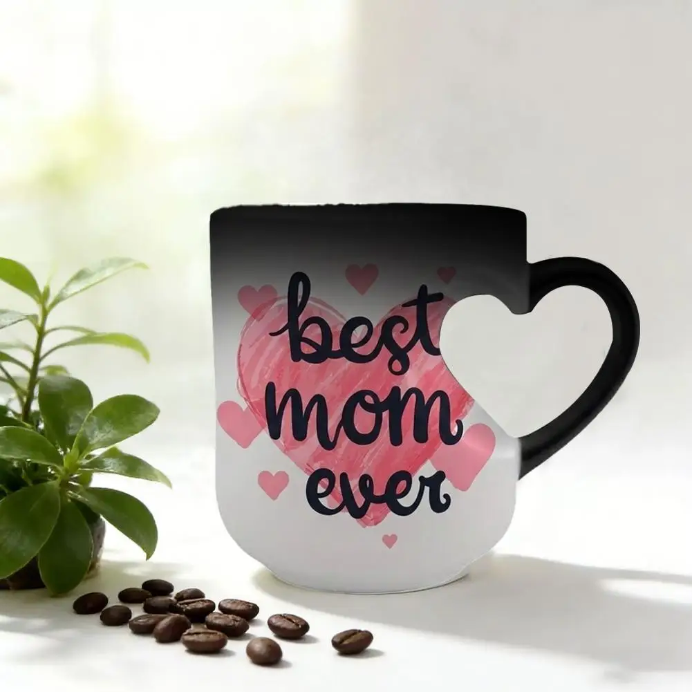 Best Mom Ever Magic Color Changing Mug Heart Shaped Handle Heat Sensitive Ceramic Coffee Cup Mother's Day Birthday Surprise Gift - view 5