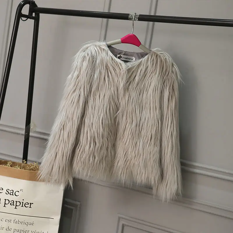 Girl Thick Coat Korean Style Winter Style of Small Fragrant Imitation Fur Fur Coat with Base Shirt Girl Thick Top Princess