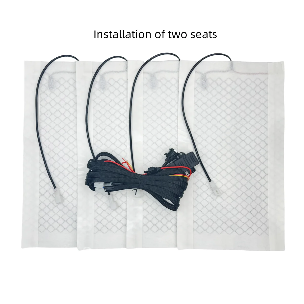 2 Seats 4 Pads Universal Carbon Fiber Heated Seat Heater 12V Pads Round high  low gear Switch Winter Warmer Seat Covers